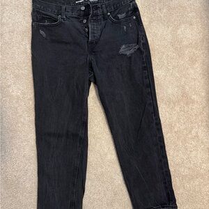 Old Navy Distressed Black Straight Leg Jeans Classic Style